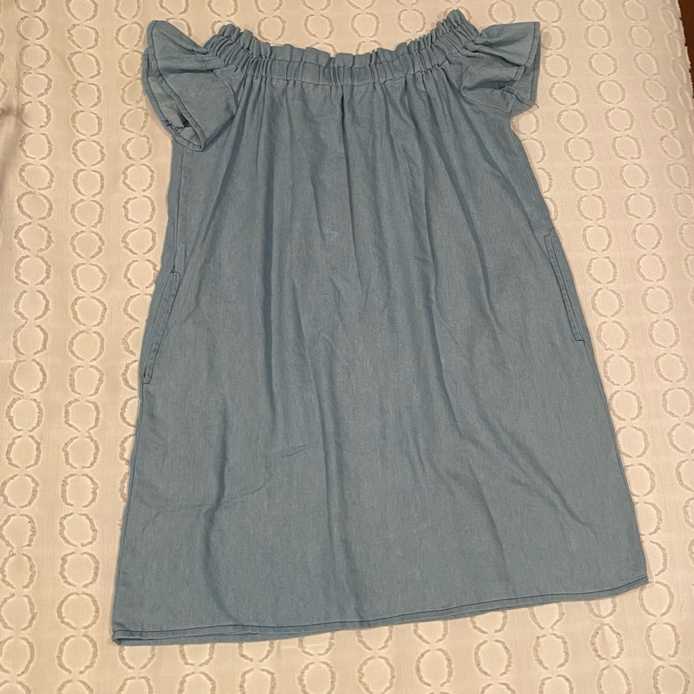 Rebellion Denim Off the Shoulder Dress
